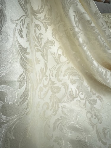 Ivory damask jacquard brocade - damask,